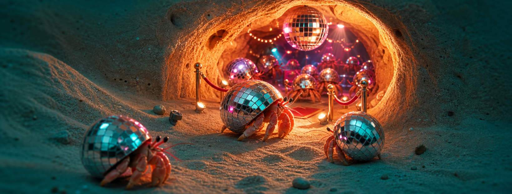 AI-generated tiny nightclub scene for The Burrow Bureau